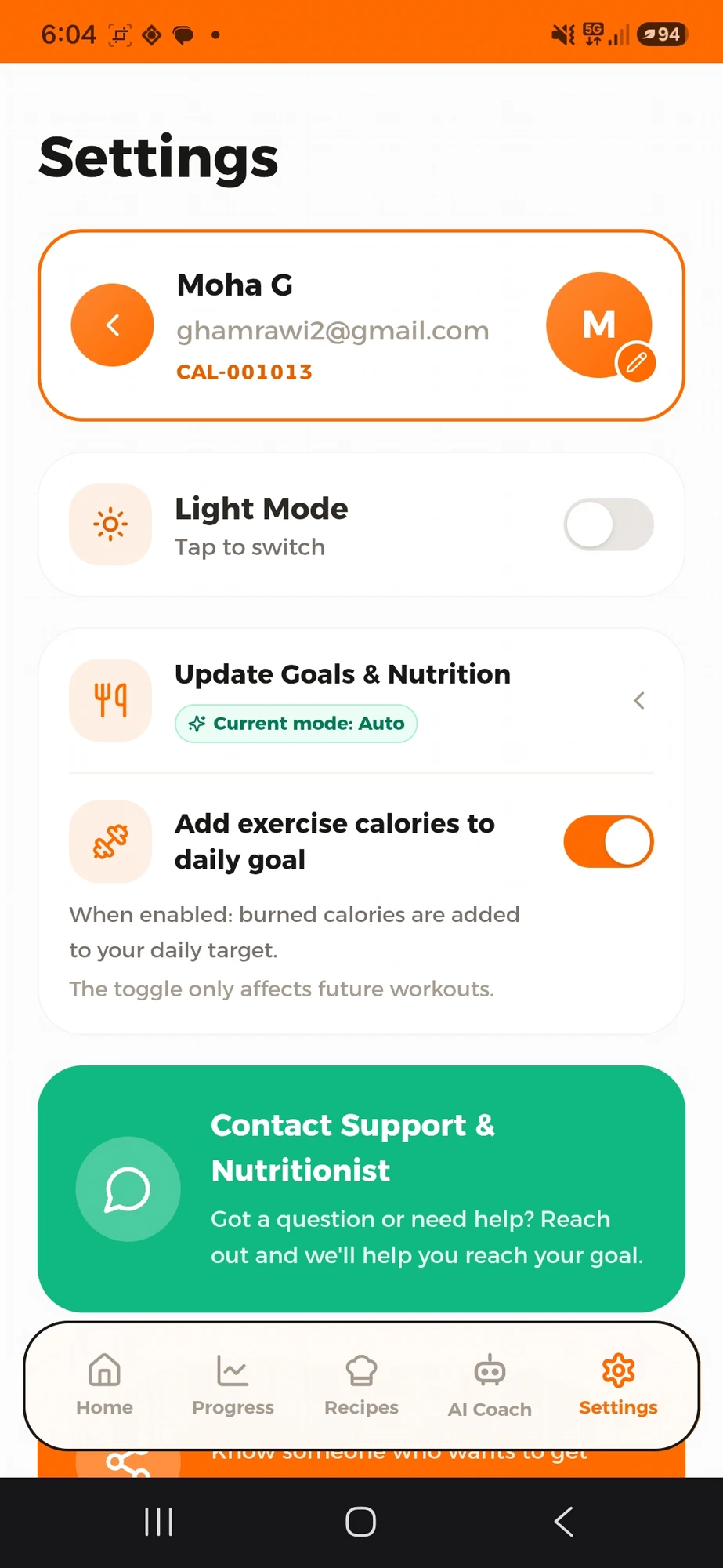 Calofay in-app screen 5